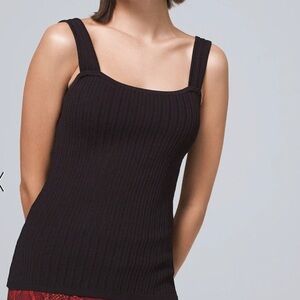 NWT WHBM Black Novelty Stitch Tank Size S
